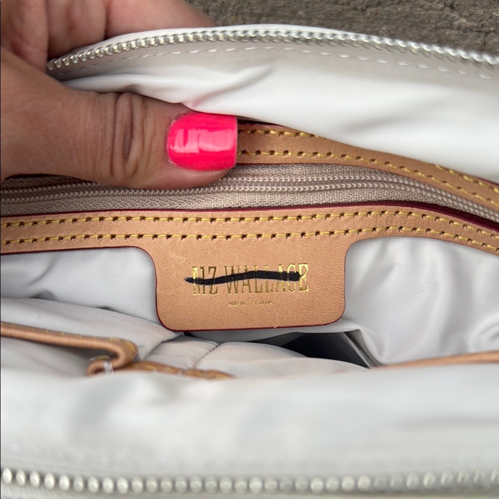 MZ Wallace White Crossbody Bag with Pink Strap - Picture 7 of 8